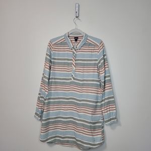 Patagonia striped henley button down cotton outdoor shirt flannel dress